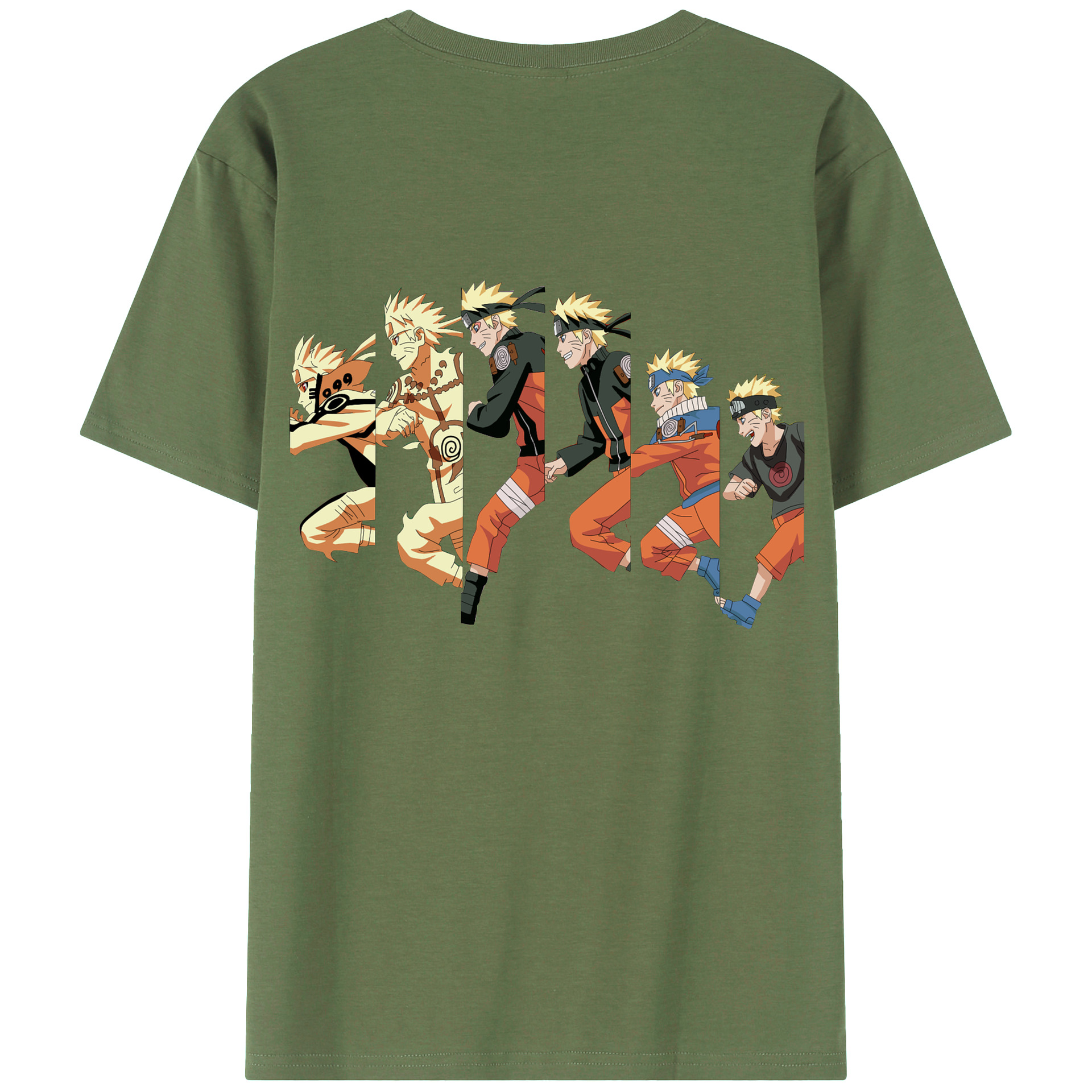 （画像用） NARUTO -ナルト- うずまき ナルト Uzumaki Naruto 綿100％ メンズ半袖Tシャツ（バックプリント） 通気性